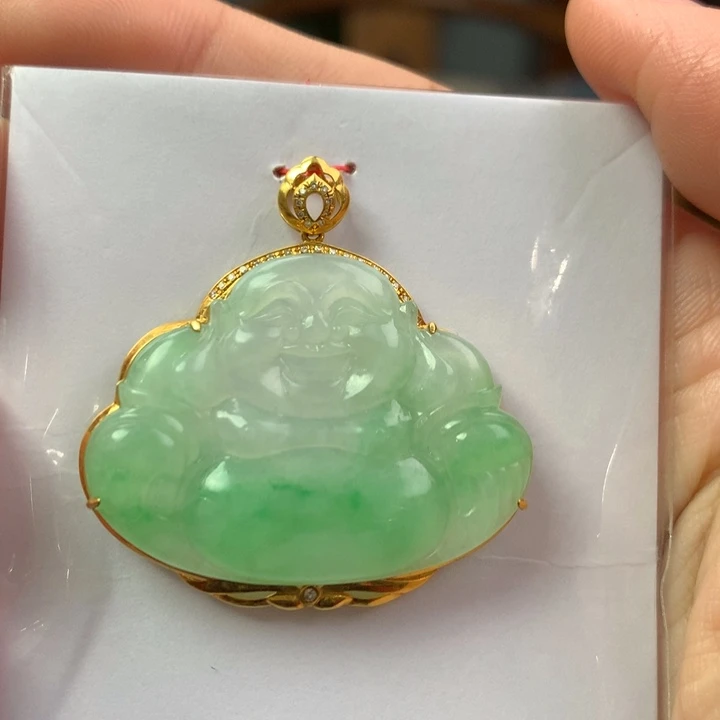 翡翠18K金镶嵌颈饰翡翠翡翠