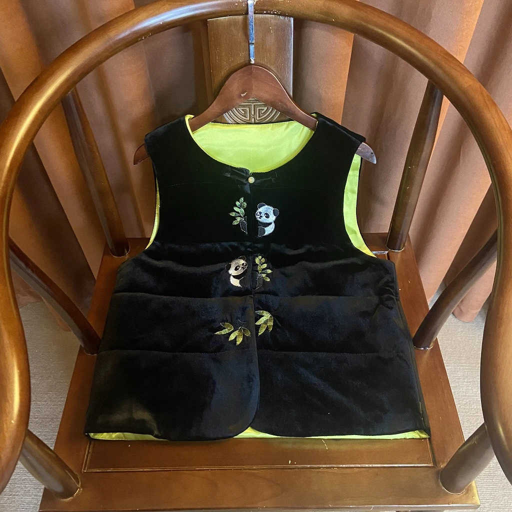 【竹思】新中式马甲传统绣花中国风坎肩丝绒刺绣上衣马夹外套百搭女