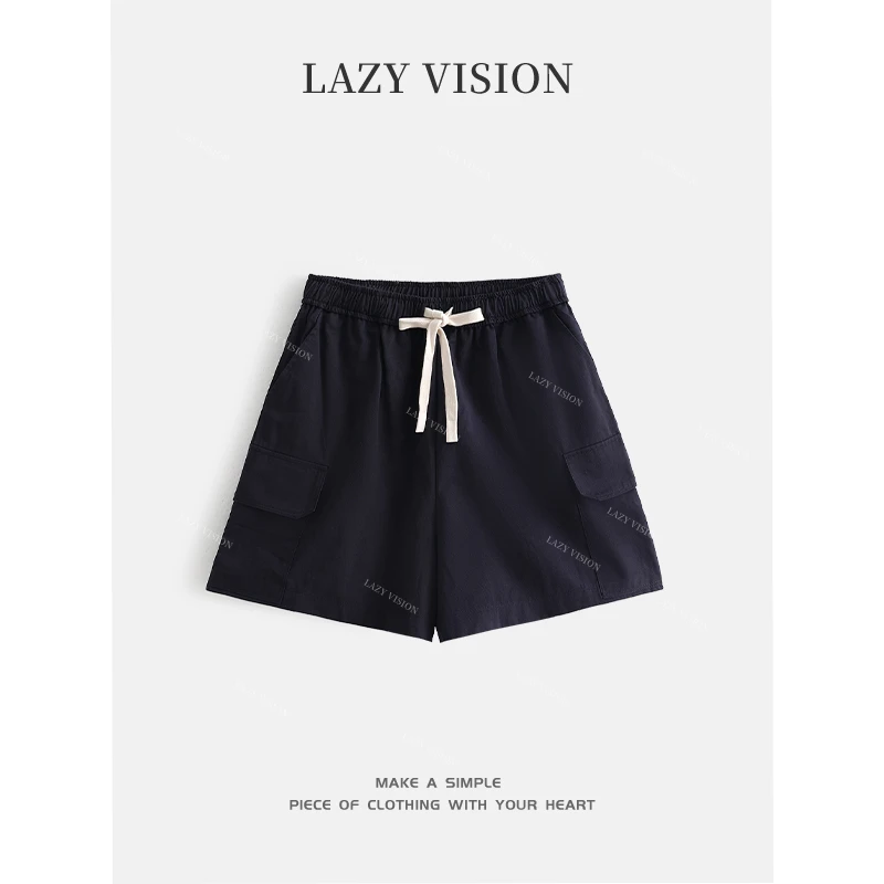 LAZYVISION工装中裤抽绳弹力设计休闲女士短裤ZMD-29845