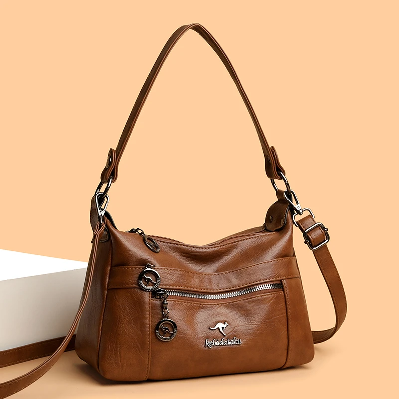 品牌软皮女包新百搭复古风斜跨包单肩便携包婆婆女款包2025L2557