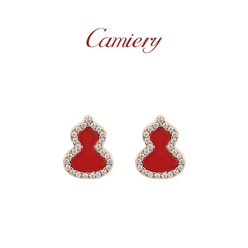 CAMIERY/卡美瑞 气质百搭轻奢拼钻葫芦耳钉 WB021