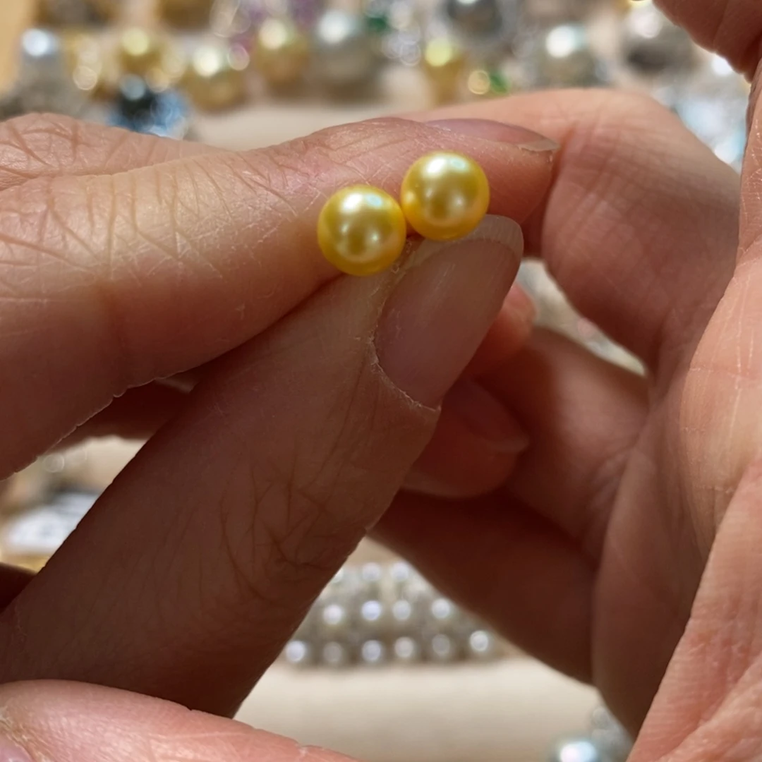 海水珍珠耳饰银S925镶嵌