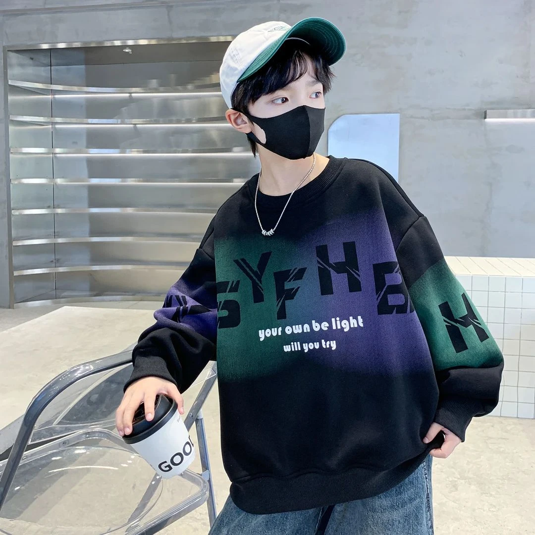 儿童装男童冬装加绒卫衣2025新款秋冬款中大童加厚冬季男孩上衣潮