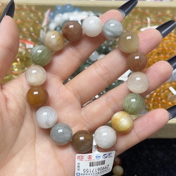 未镶嵌手链水晶彩兔毛13