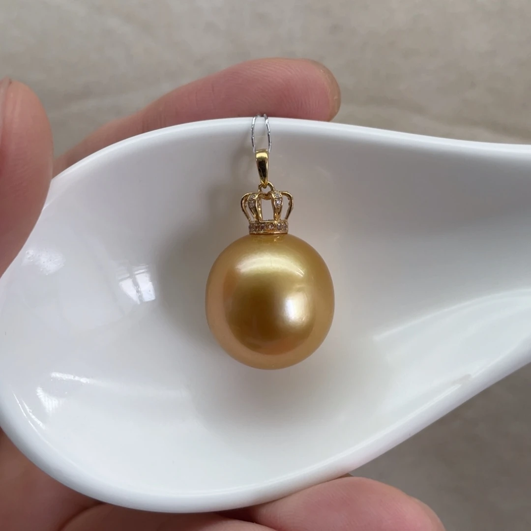海水珍珠18K金镶嵌颈饰15.5mm