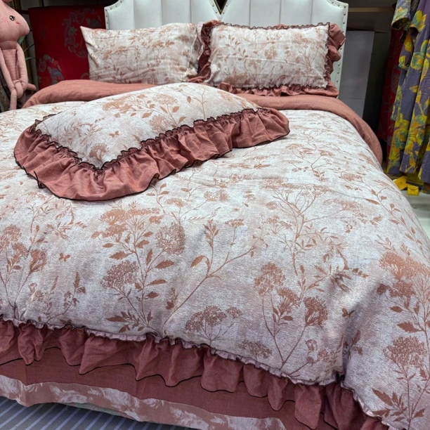 法式复古轻奢全棉色织提花四件套柔软亲肤