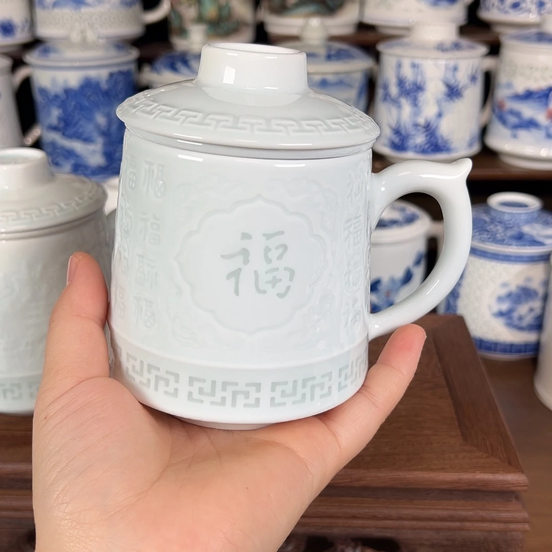 景德镇高温陶瓷办公杯家用