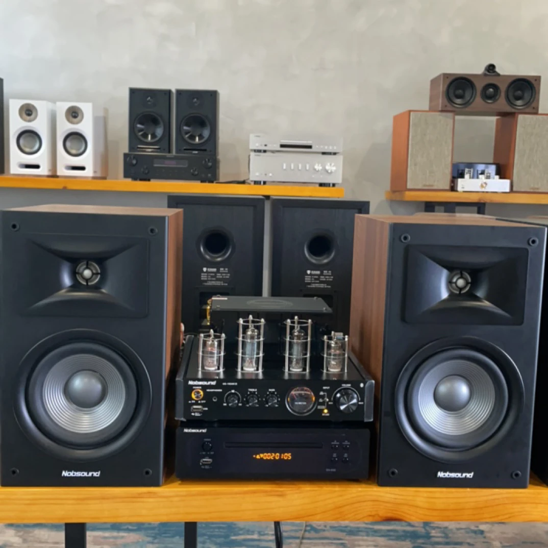 诺普声S605+10D胆机，HiFi高保真无源音响套装，6.5寸书架音箱组合