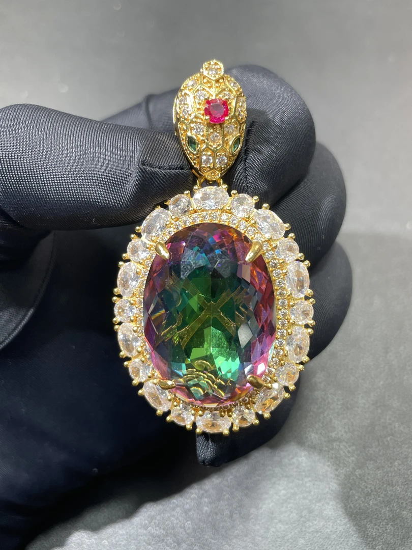 赠运费险+证书 大克拉收藏级碧玺吊坠G139