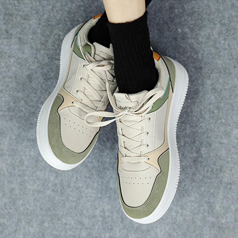 品牌断码透气青年硬汉风夏季鞋子低帮拼色学生系带休闲板鞋