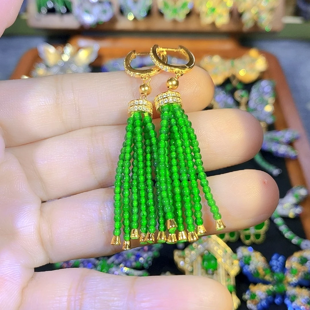 吊坠(不含链)银S925镶嵌翡翠