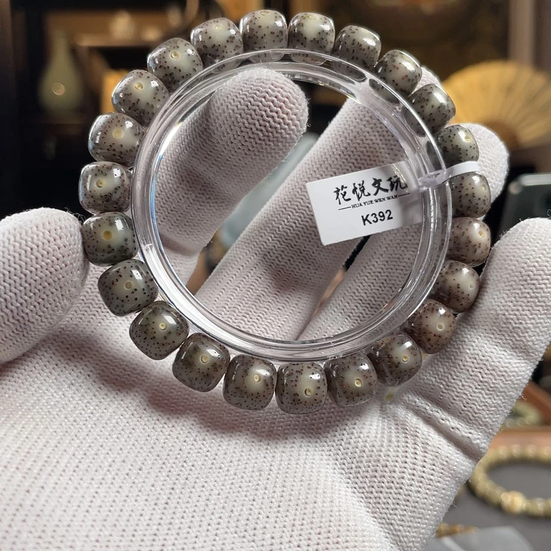 星月菩提手串10x9 糯冰黑冰冰透 K392