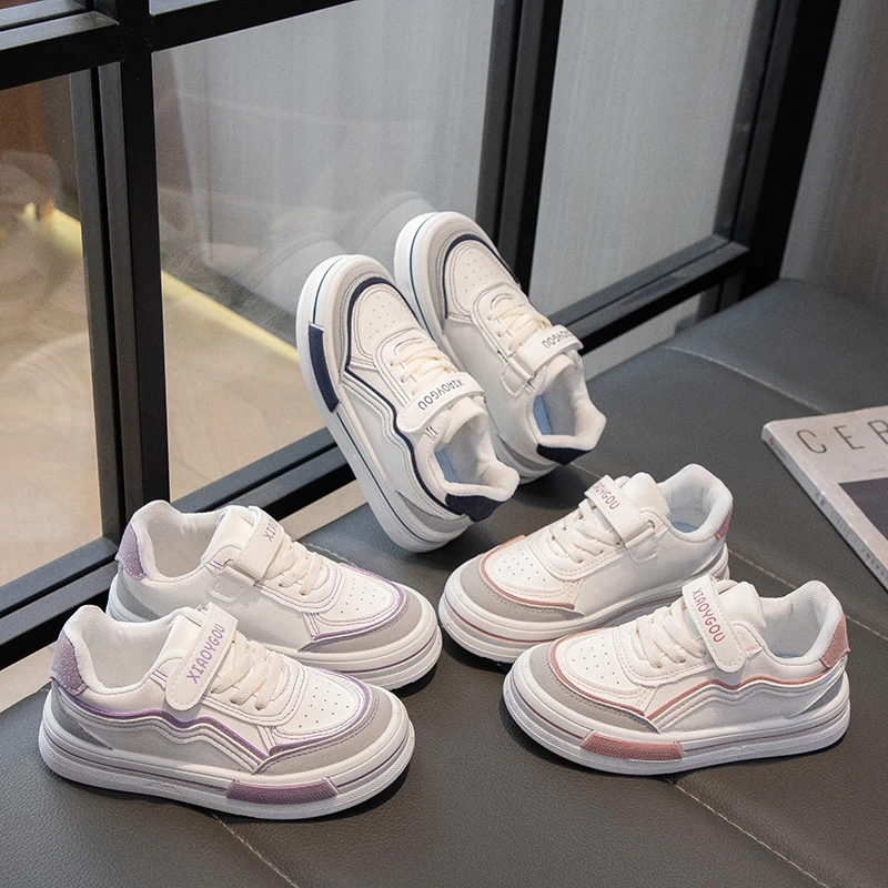 巴拉优选巴拉优品女童板鞋2025新款秋季皮面儿童鞋中大童休闲小白