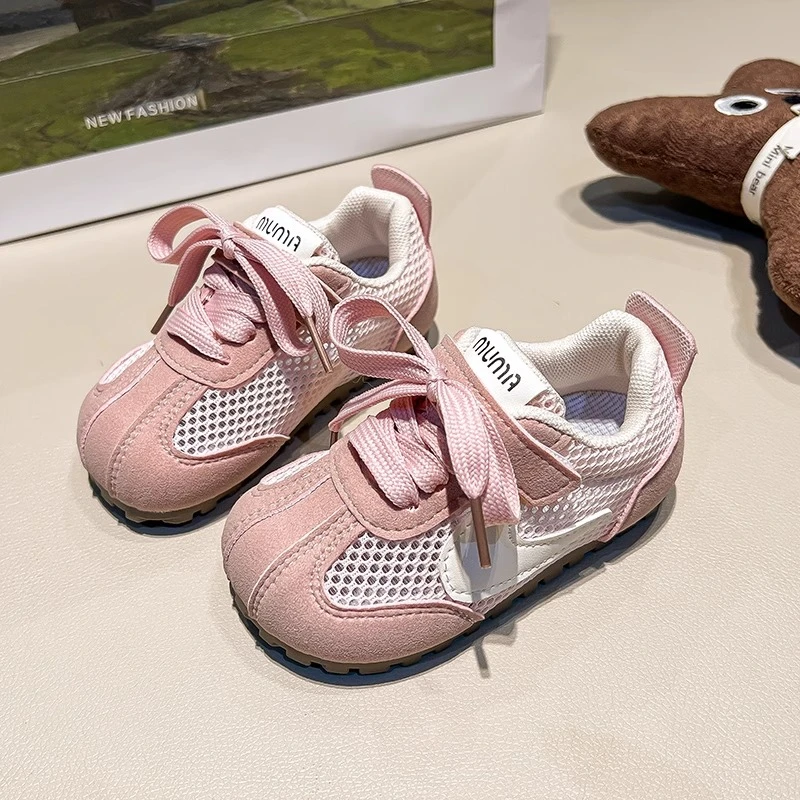 gb/好孩子女童德训鞋2025春秋糖果色儿童鞋网面透气女宝板鞋男童