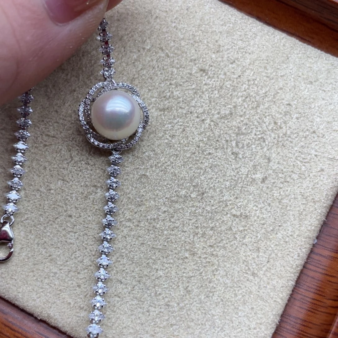 海水珍珠手链银S925镶嵌F72