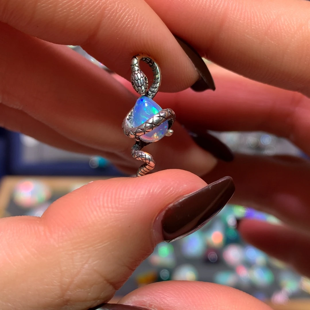 银S925镶嵌欧泊吊坠款式