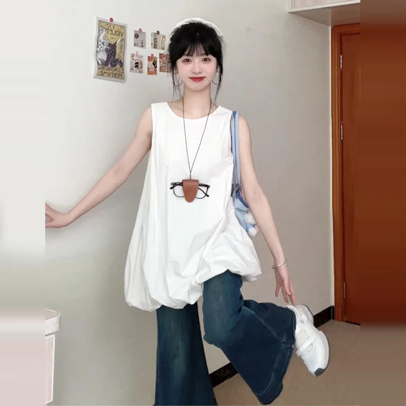 法式温柔白色无袖背心连衣裙子女2025夏季新款小个子气质花苞短裙