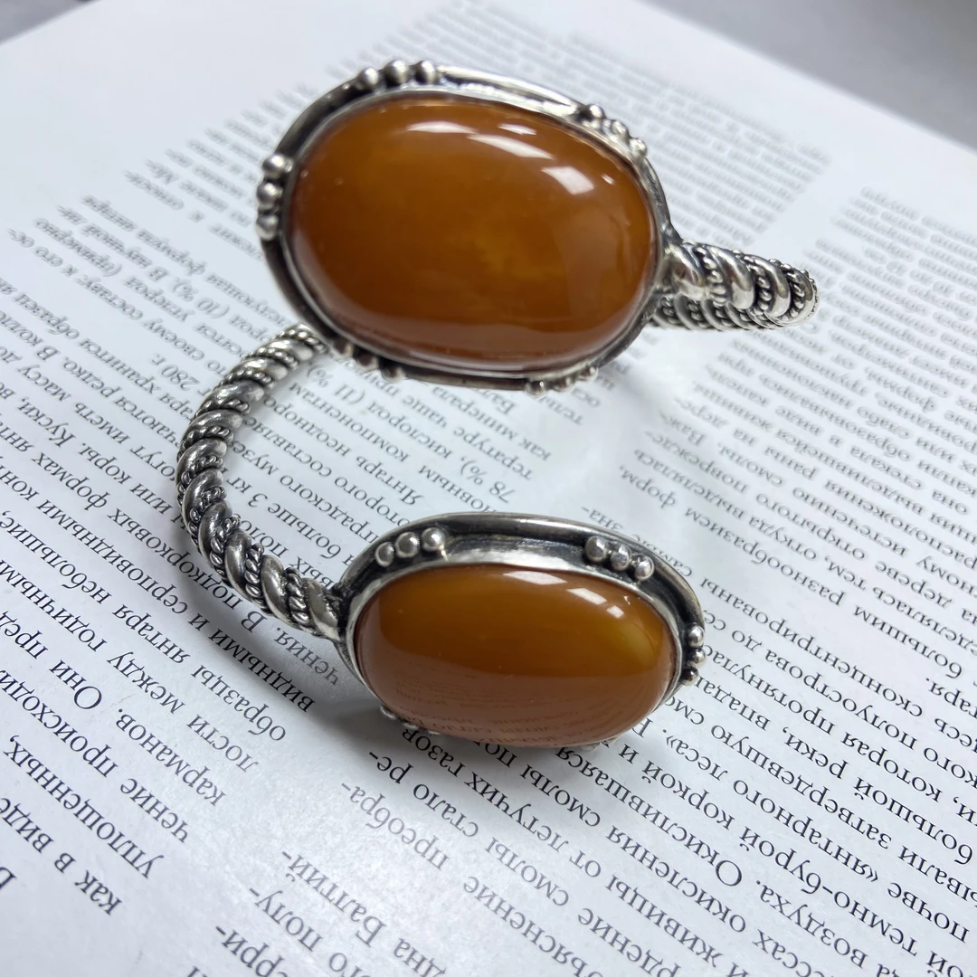 欧洲回流老蜜蜡定制款蛇头手镯手工复古精美简约古风百搭个性重工