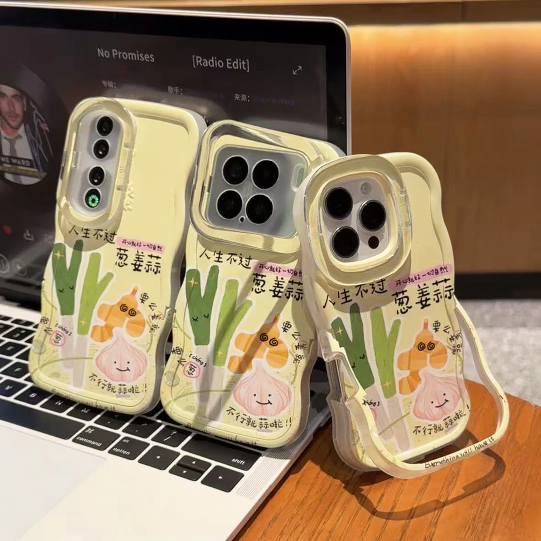 ZMGX人生不过葱姜蒜双支架适用iPhone17手机壳华为oppovivo小米15