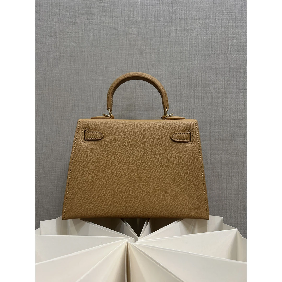 TOLEX2025新款手工真皮女包小二代金棕色22cm