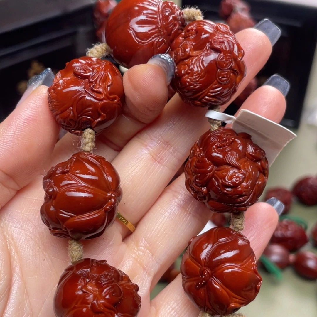 没***达手串/手链橄榄核荷叶龙财