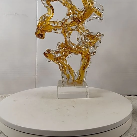 琉璃琉璃茶色太湖石摆件