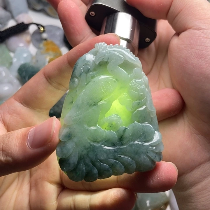 未镶嵌定制翡翠凤川牡丹44
