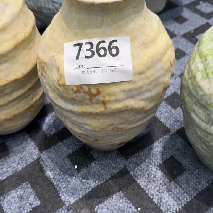 晨***）瓷片景德镇高温花器编码7366高28口8默认无孔