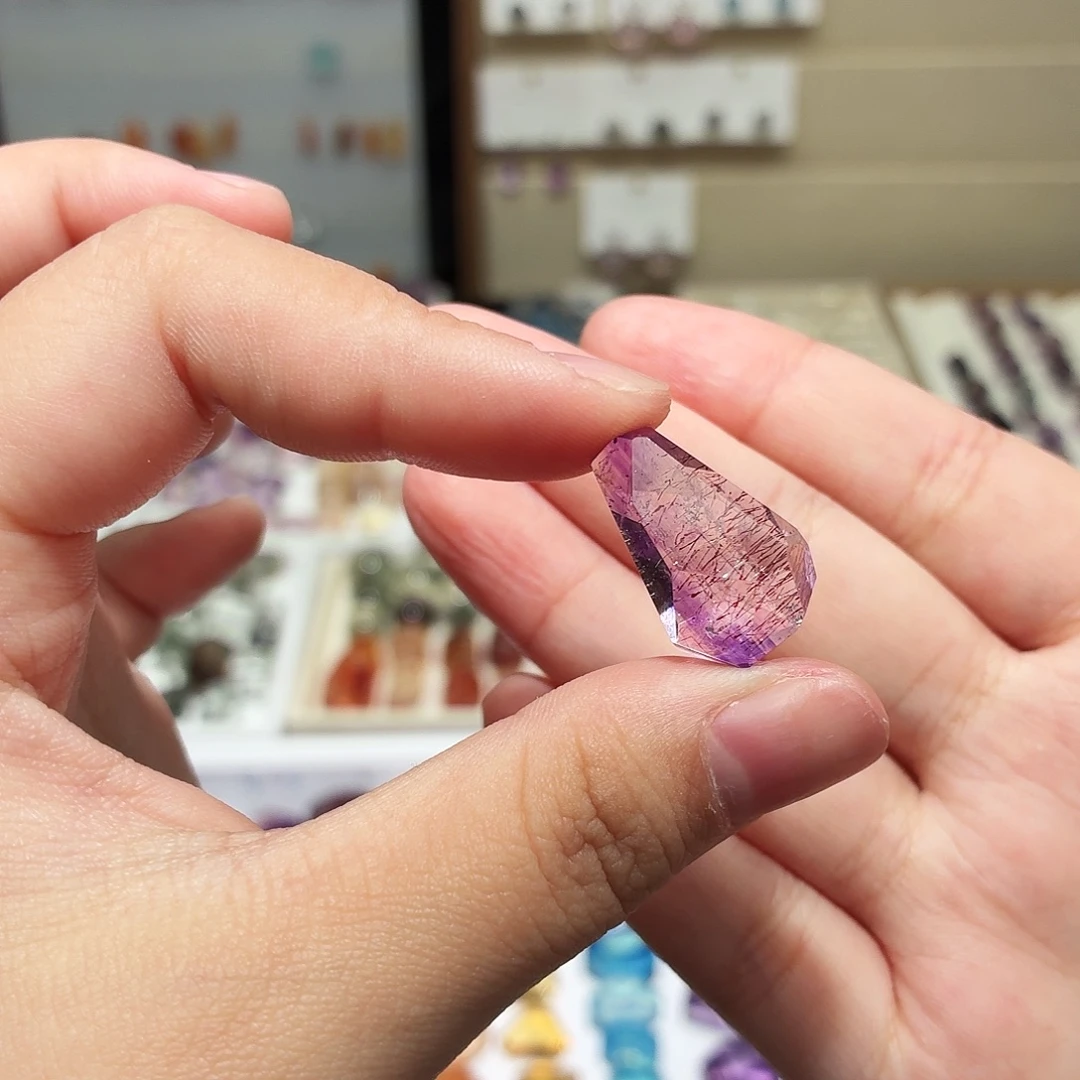 未镶嵌水晶吊坠(不含链)紫超七 随形 新品 打孔定制不退换