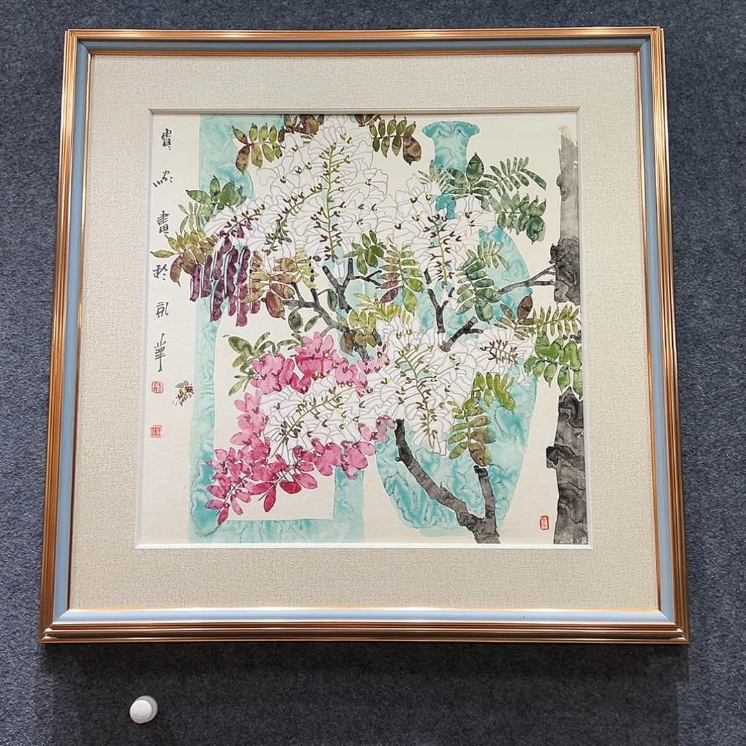 国画纯手绘画心原创