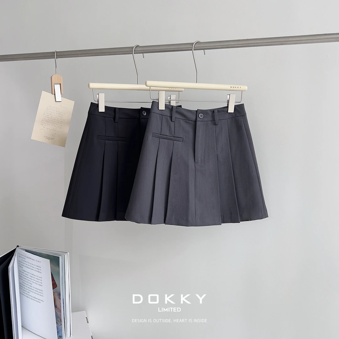 【伊顿公学】DOKKY自带安全裤.减龄学院风.日系时髦|对称褶半裙