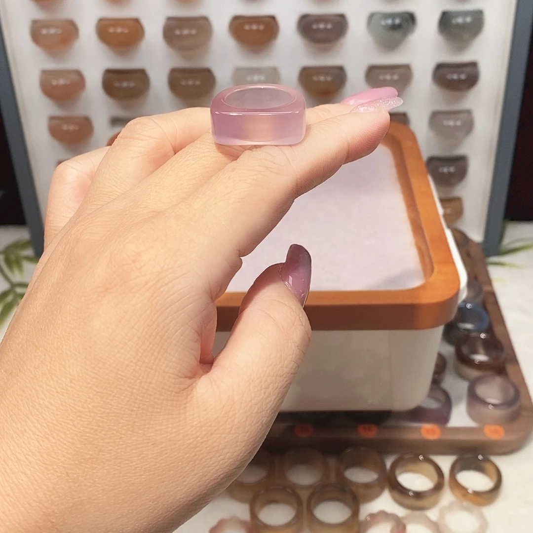 栖***迟玛瑙/玉髓未镶嵌戒指港16