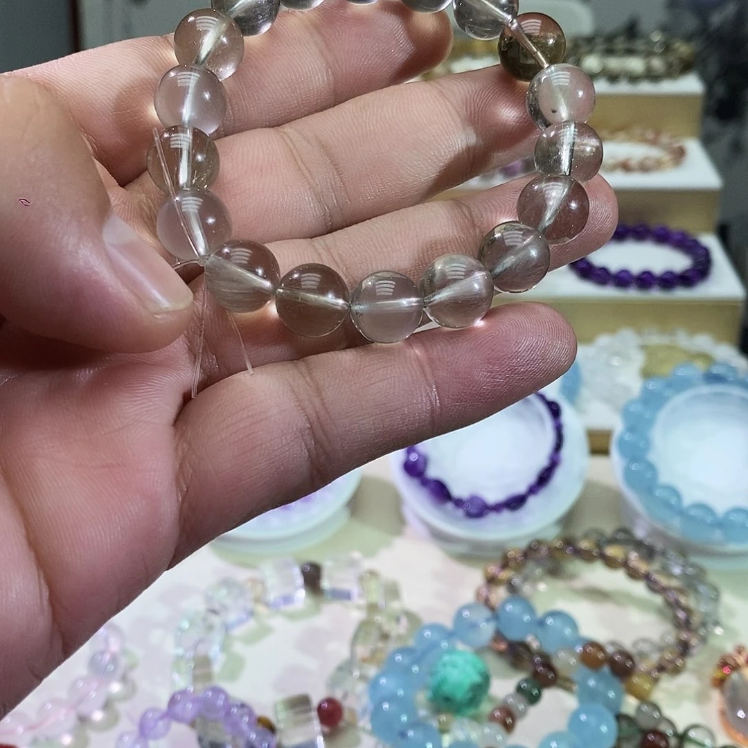 手链未镶嵌水晶巴西灰兔毛水晶手串