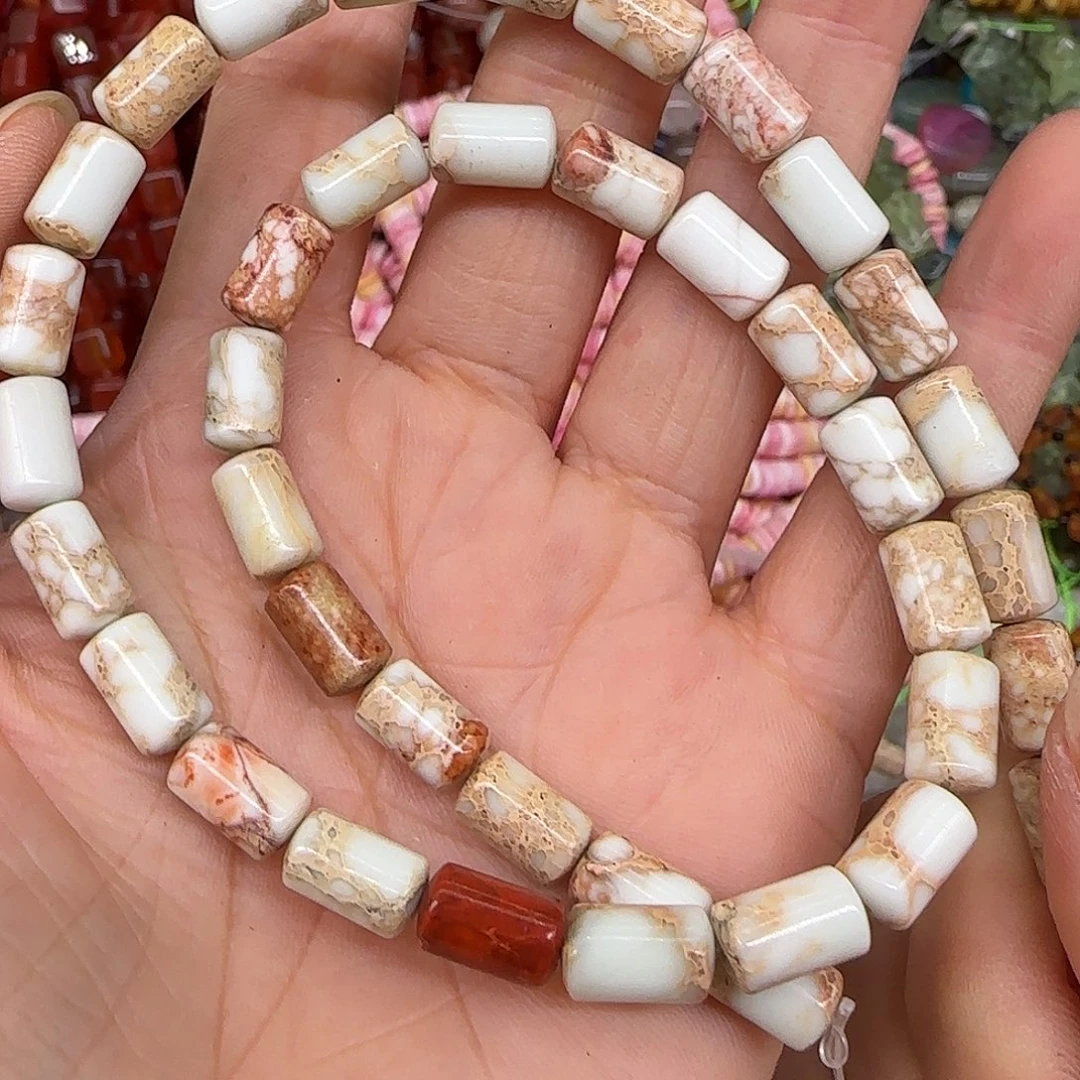 玛瑙/玉髓合金珠宝半成品帝皇石6mm桶珠一条