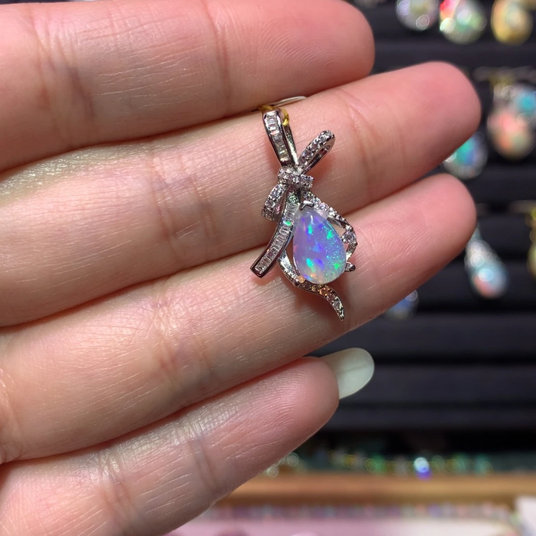 银S925镶嵌欧泊吊坠款式