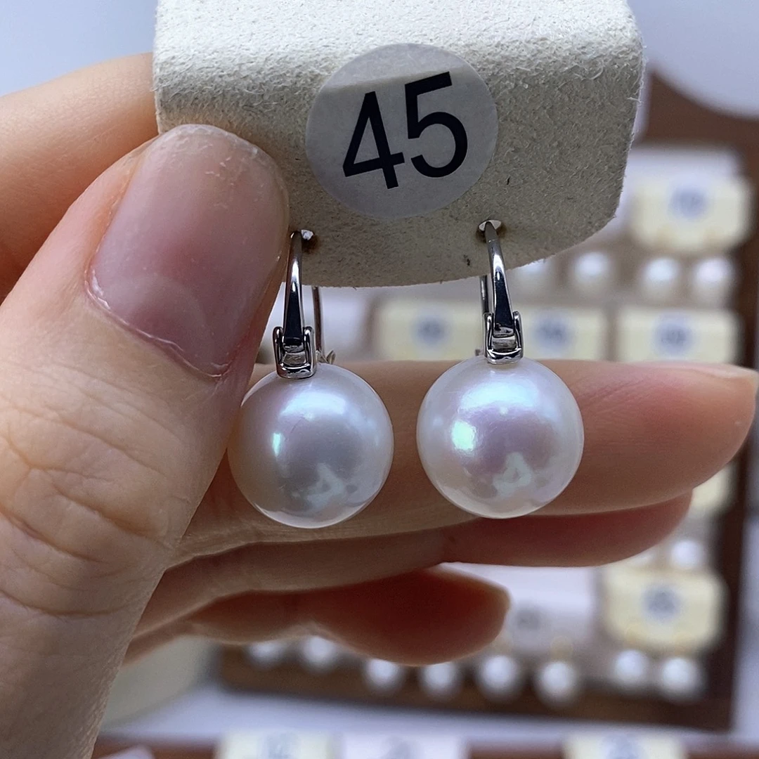 银S925镶嵌耳饰淡水珍珠