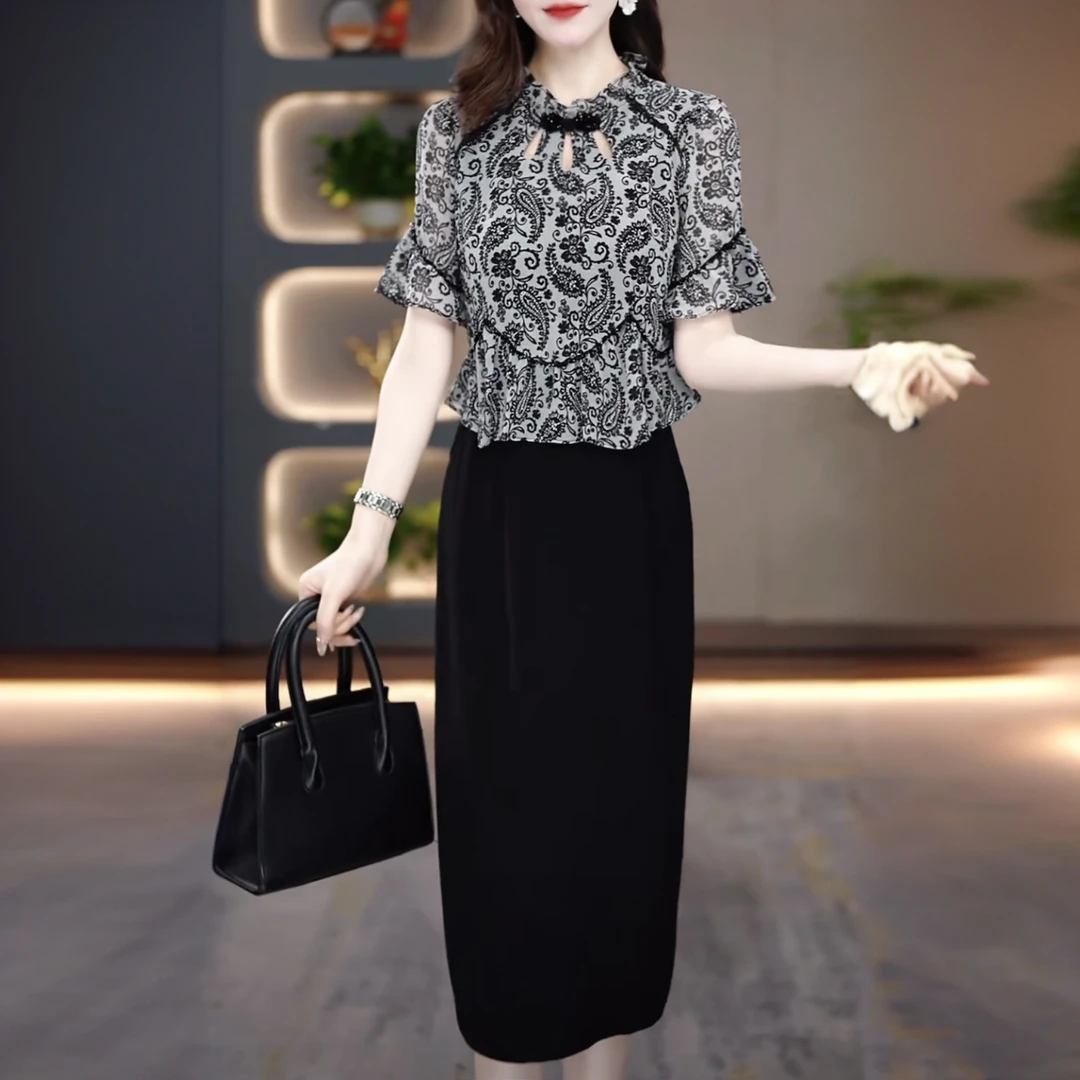 【连衣裙】2025夏季新款气质显瘦时尚高贵收腰女装连衣裙MY25Y1078