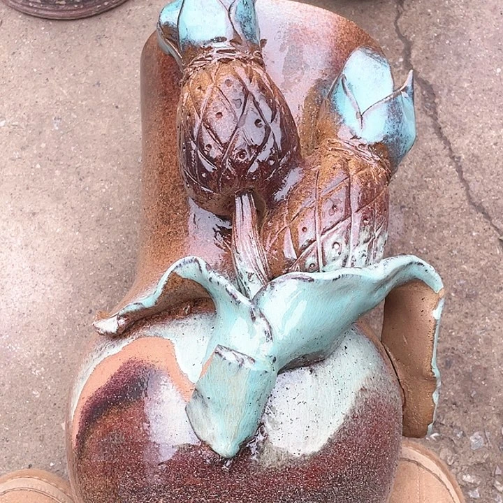 紫砂花盆瑕疵20.38无孔