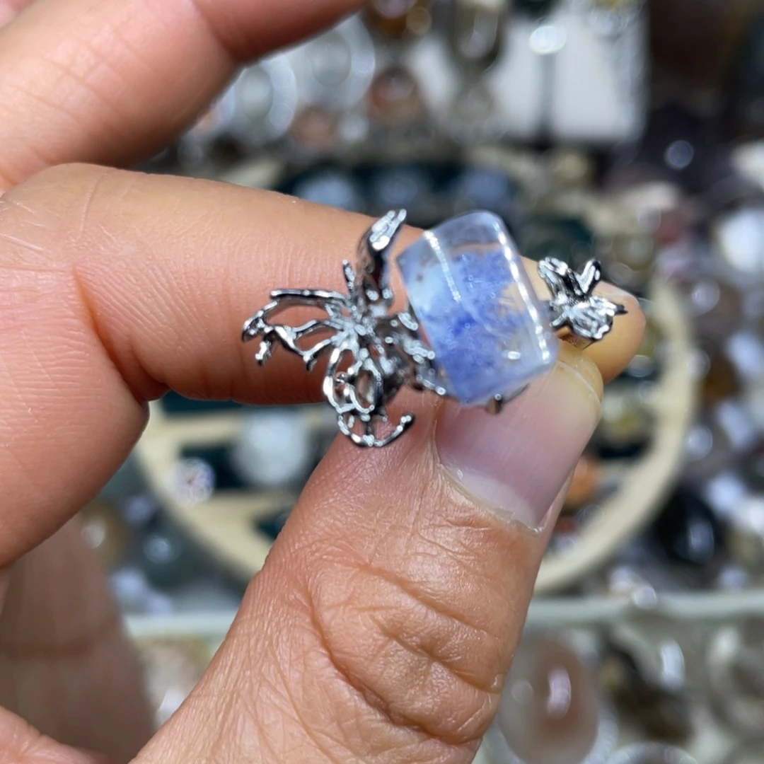 【闪购商品】银S925镶嵌珠宝半成品水晶戒指