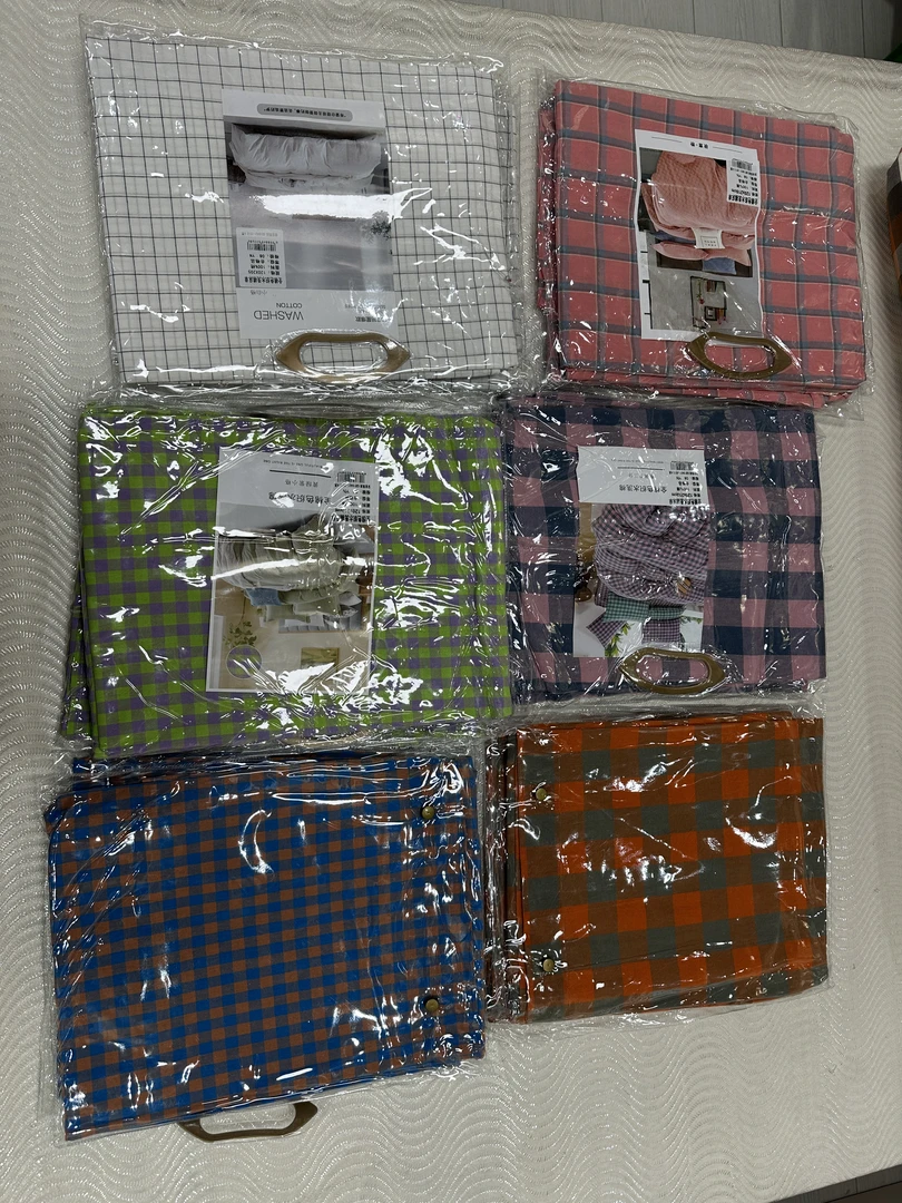 水洗棉单人床单经典格子款