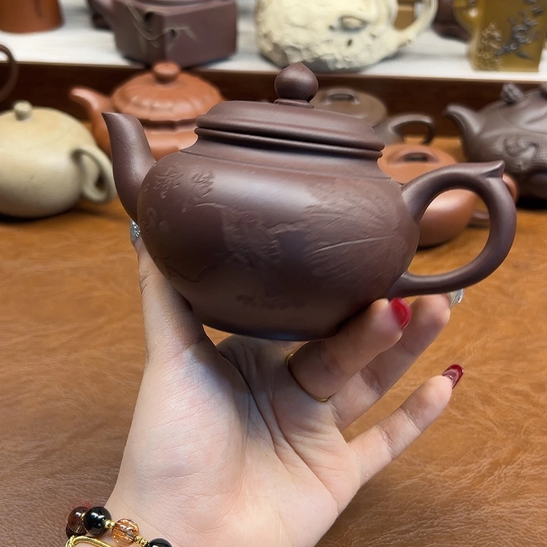 茶壶紫砂紫砂雕宠小器高品
