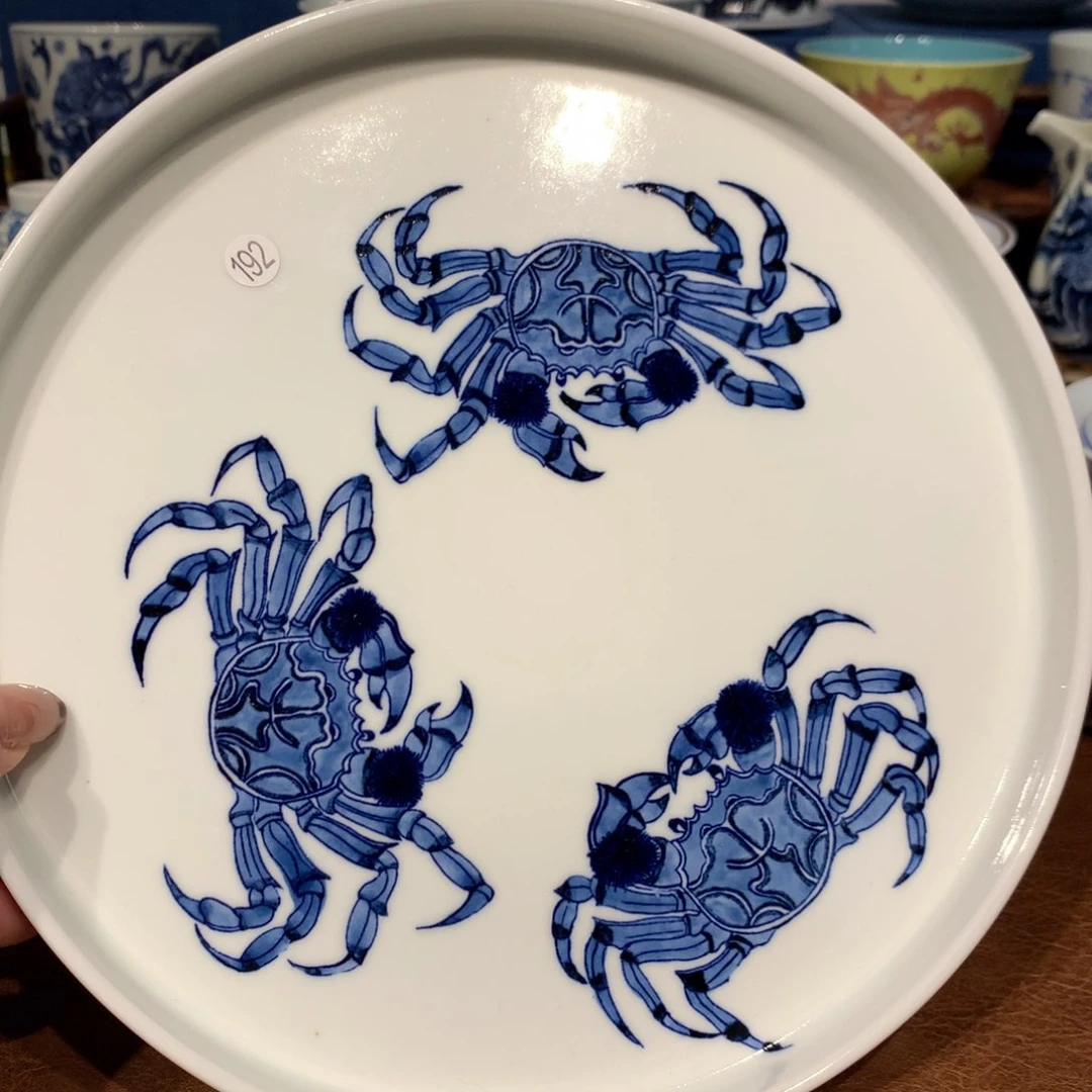 大*192青花螃蟹壶承一块微瑕