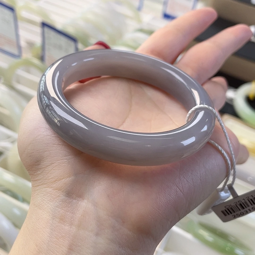 和田玉未镶嵌手镯烟紫特色捡漏 色匀色正 超级推荐