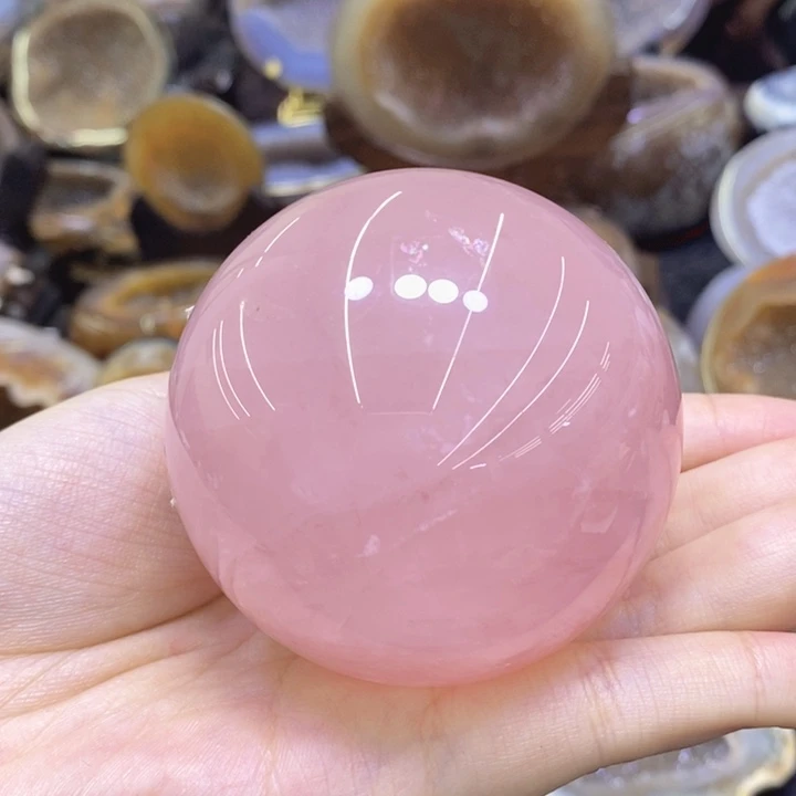 未镶嵌珠宝半成品紫晶粉晶球