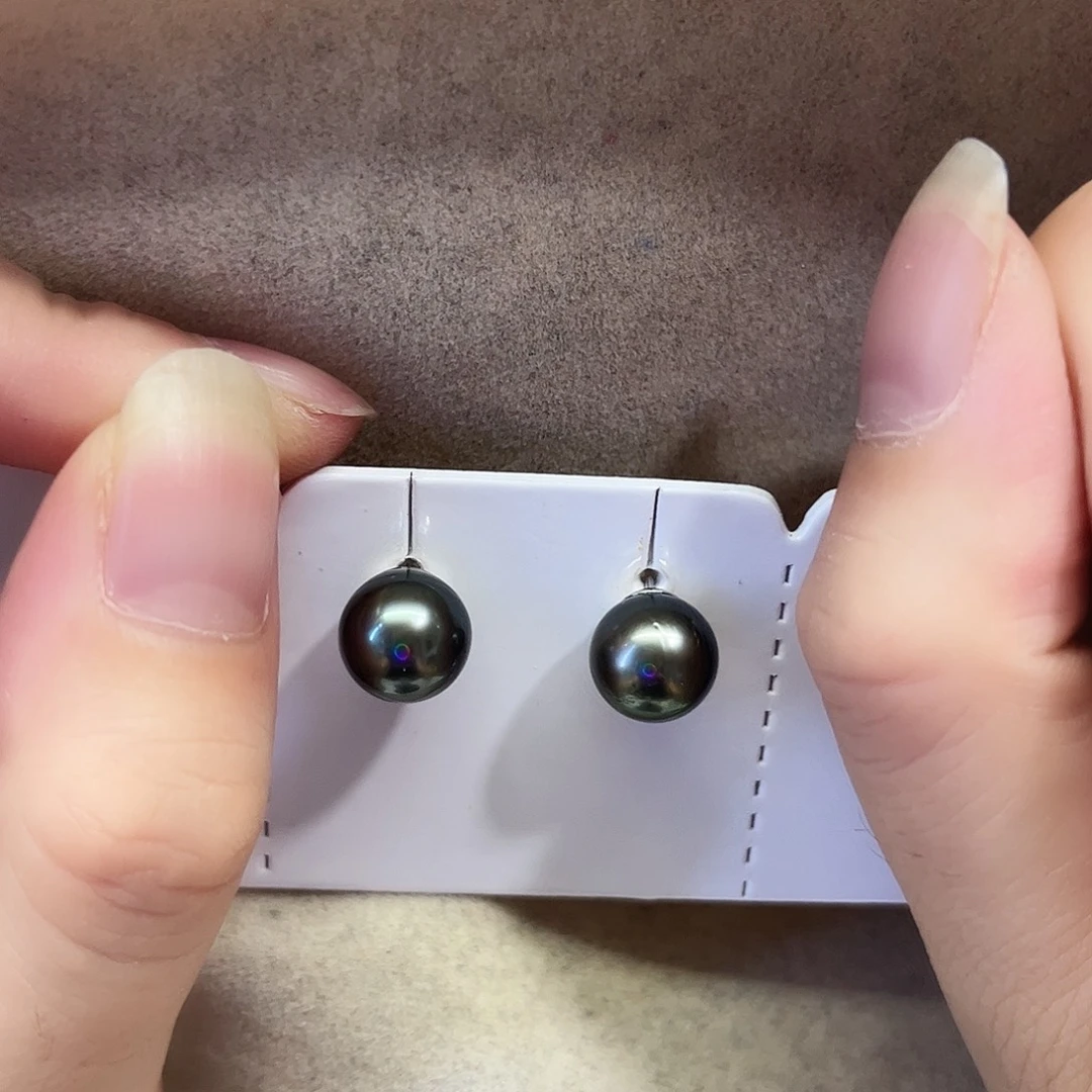 银S925镶嵌耳饰海水珍珠