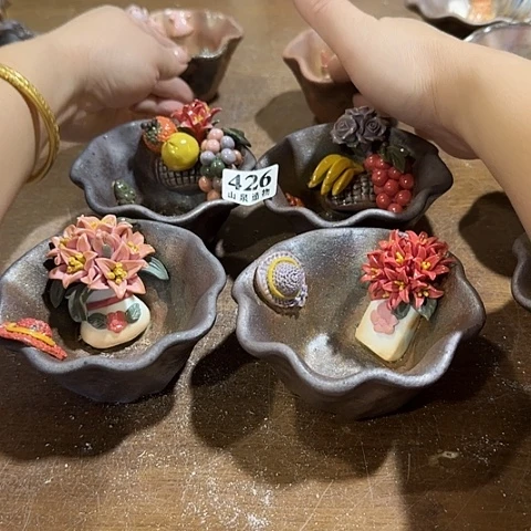 柴烧柴烧柴烧柴烧426一组4个杯子