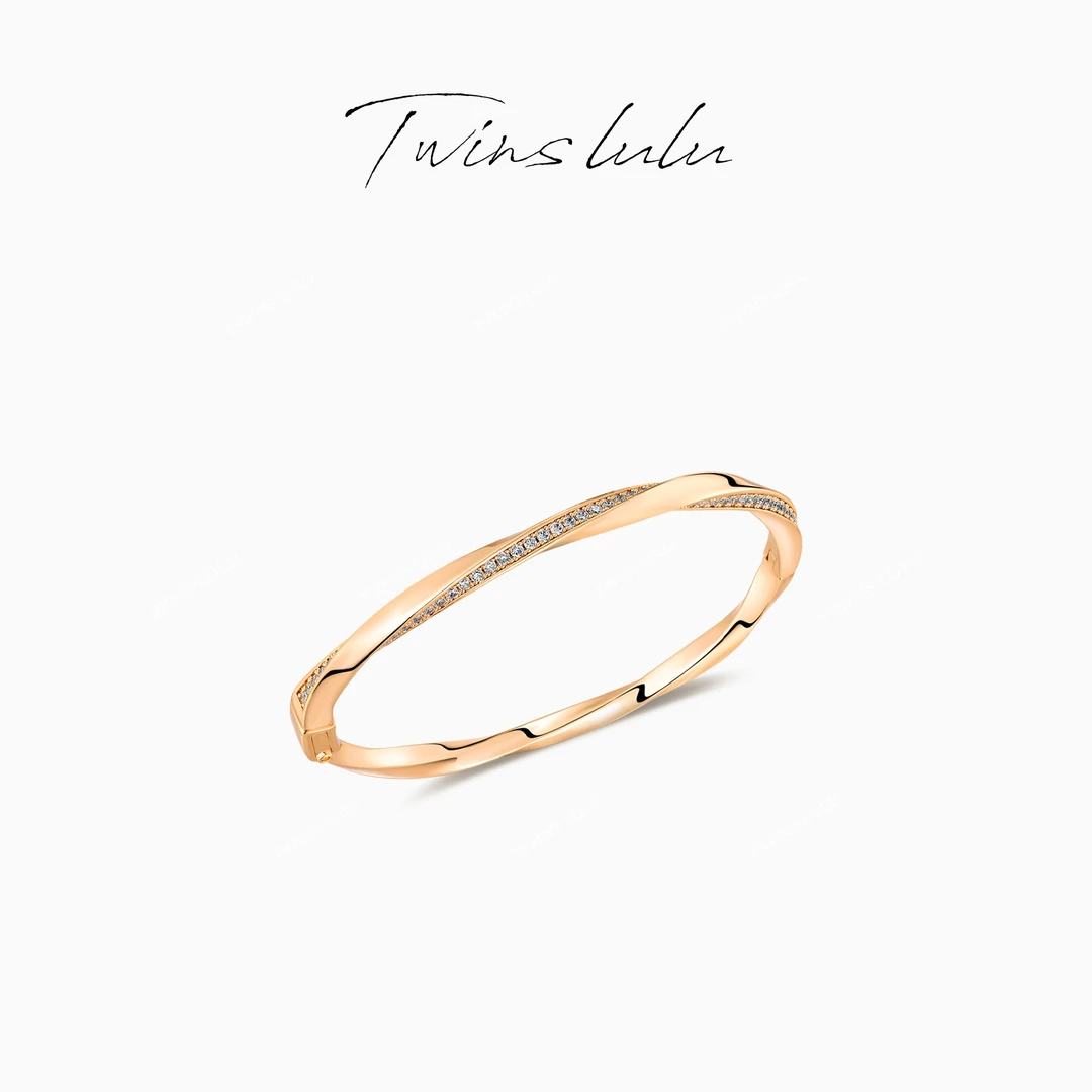 TWINS LULU 镀K金 高级感气质轻奢百搭高颜值纽纹手镯TSS7712