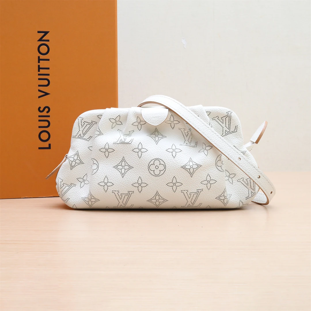 95新 LouisVuitton/路易威登 云朵包 白色皮革C 芯片 P234863209