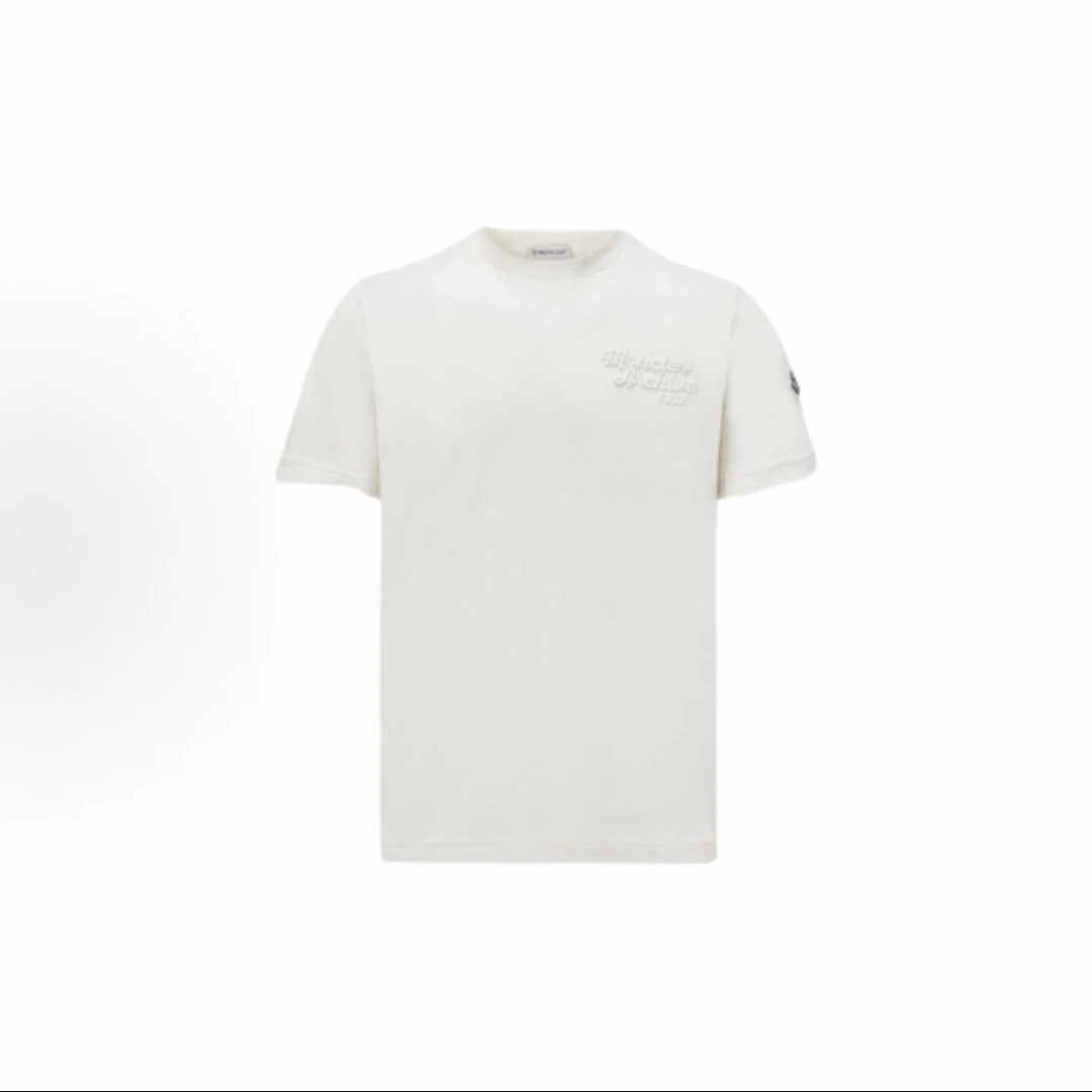全新未使用 MONCLER 盟可睐蒙口 休闲字母圆领短袖T恤 男款 白色