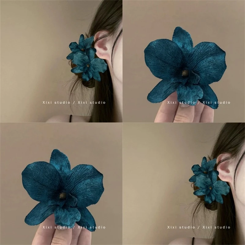 早春新款仿真花朵发夹女碎发神器耳边发卡气质头花侧边夹头饰发饰